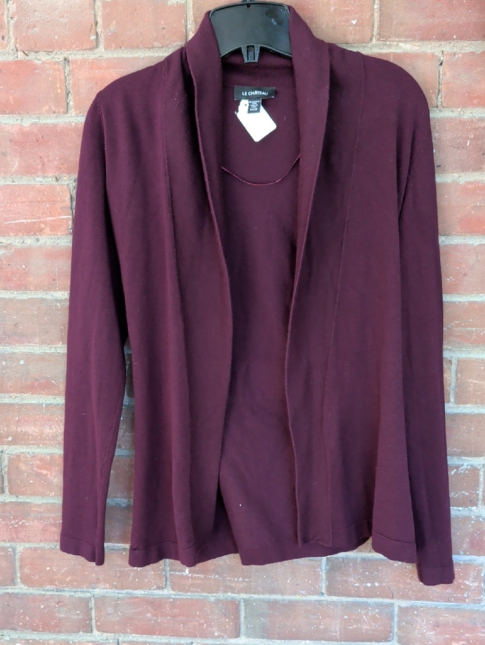 le chateau Deep Wine Open-Front Cardigan